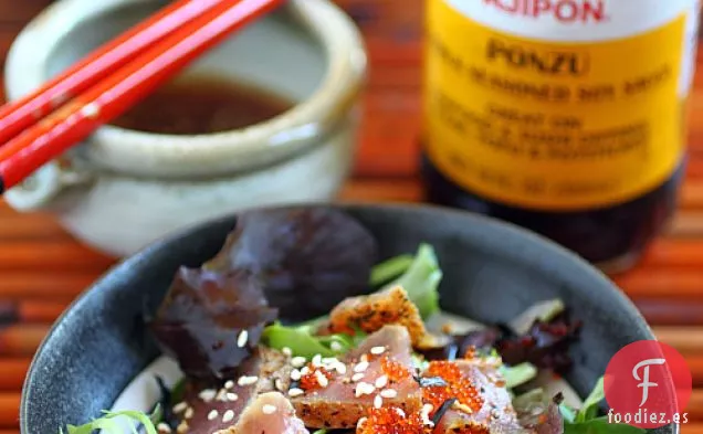 Cauterizada Ahi Ensalada De Atún Con Mizkan Ponzu