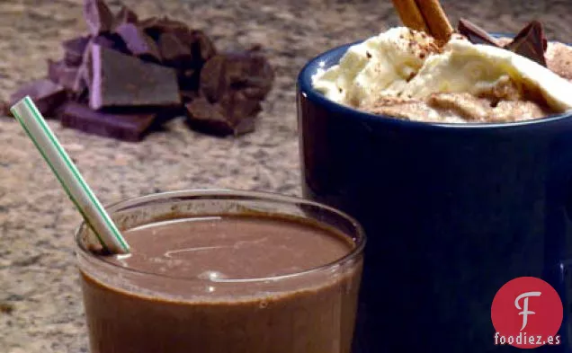 Receta De Leche Caliente Con Chocolate Y Canela Con Crema Batida De Arce