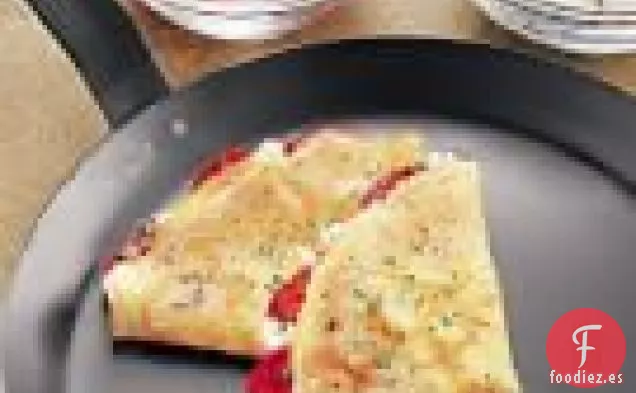 Crepes De Pimienta Negra Con Queso De Cabra Y Tomates