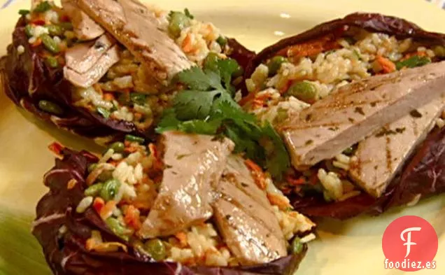 Edamame-Ensalada de Arroz con Atún Teriyaki