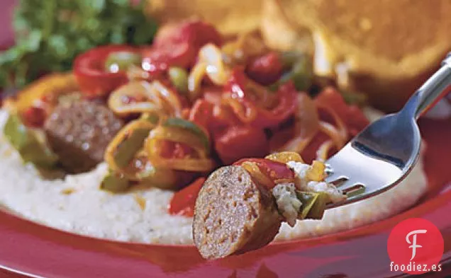Salchicha Italiana Con Salsa De Tomate Y Pimiento