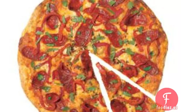 Pizza De Chorizo Y Pimiento Asado