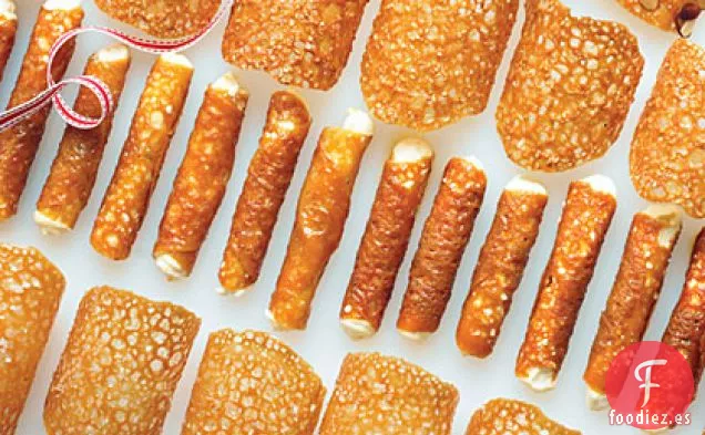 Patatas fritas de Encaje de Miel Rellenas de Crema de Naranja