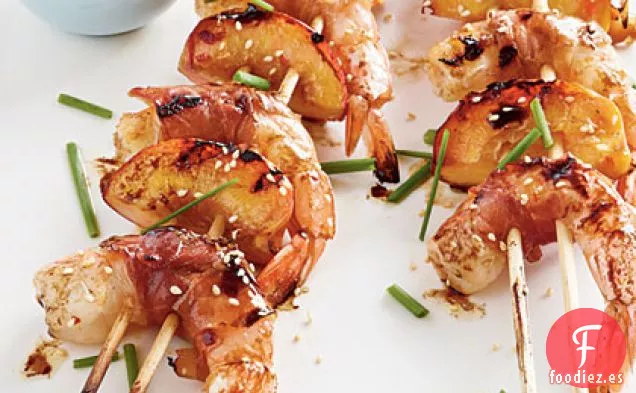 Brochetas de Camarones con Miel