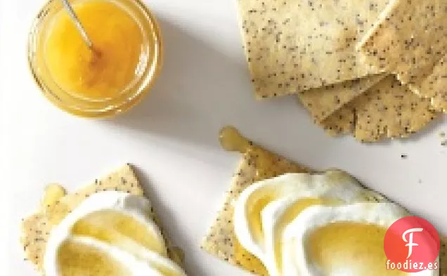 Galletas Saladas De Almendra Y amapola Con Requesón Y Miel