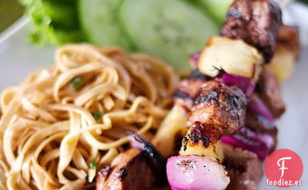 Receta de Pinchos de Ternera al Curry Tailandés a la Parrilla