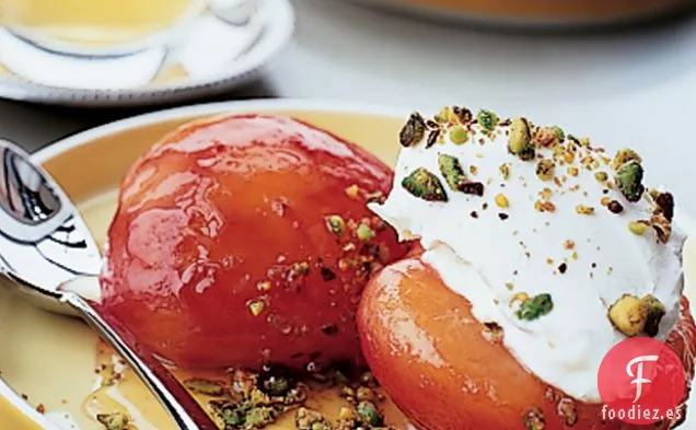 Ciruelas Tostadas con Miel con Mascarpone y Pistachos