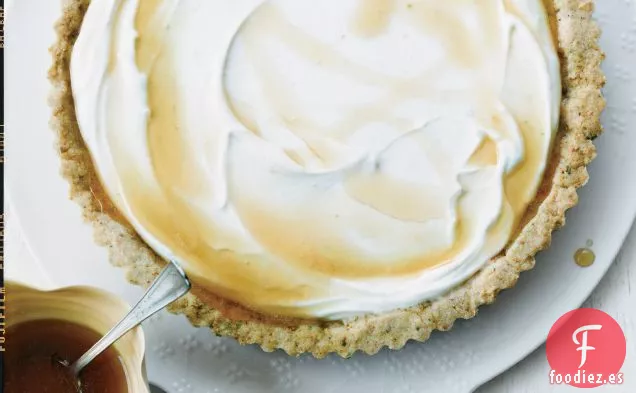 Tarta de Queso de Cabra con Miel y Corteza de Pistacho