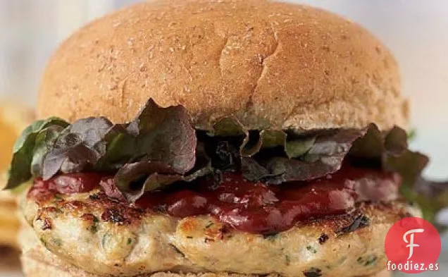 Hamburguesas de Pavo con Cilantro y Salsa de Tomate Chipotle