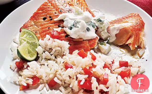 Carbón Ártico con Salsa de Cilantro y Yogur