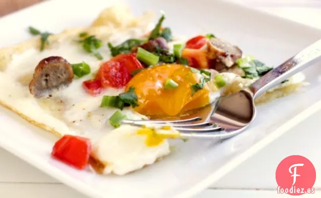 Pizza de Desayuno con Salchichas Crujientes