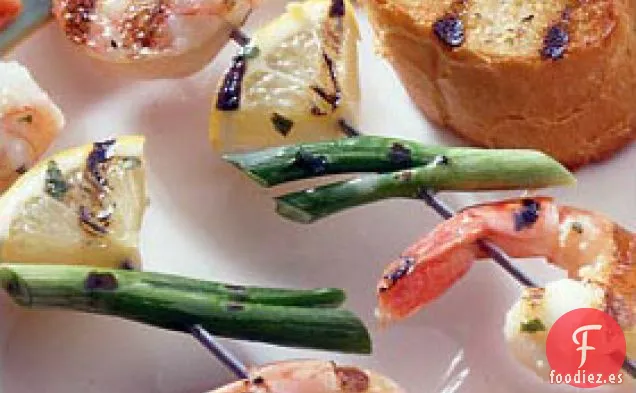 Brochetas de Camarones con Ajo y Cilantro