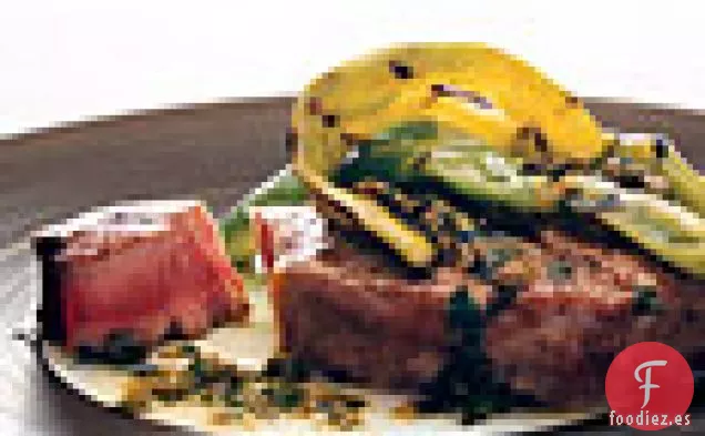 Atún Y Pimientos A La Parrilla Con Vinagreta De Alcaparras