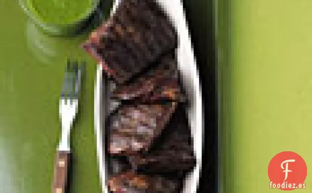 Filete de Falda con Salsa de Cilantro y Ajo