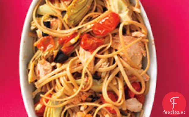 Linguini Con Atún, Alcachofas Y Limón