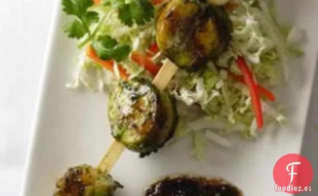 Vieiras A La Parrilla Con Cilantro Y Salsa De Frijoles Negros