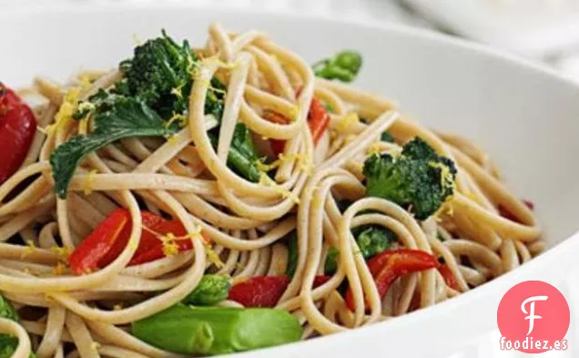 Linguini Con Brócoli y Pimientos Asados