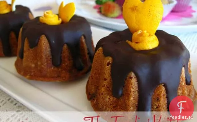 Mini Pasteles De Naranja Con Ganache De Chocolate
