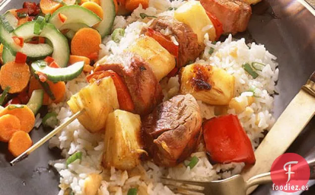 Brochetas de Cerdo y Piña
