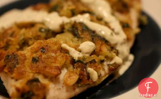 Pescado blanco Con costra De Rábano Picante Y Remoulade