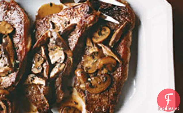 Filete A la Plancha Con Champiñones