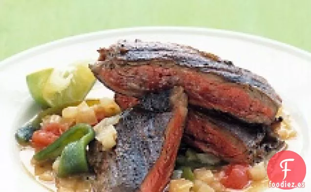 Filete De Falda Con Salsa Poblana