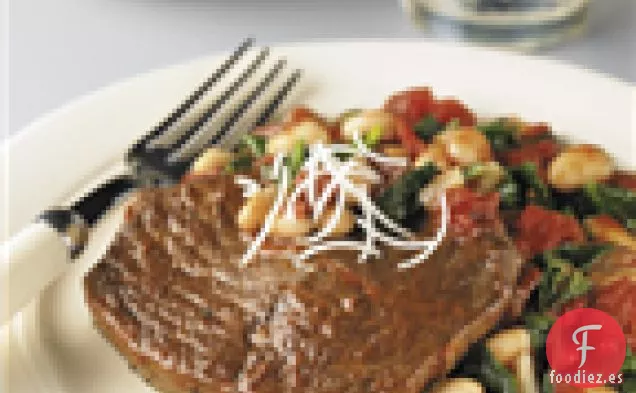 Ternera Estofada Con Judías Blancas De Tomate y ajo