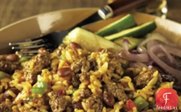 Carne De Res Con Frijoles Rojos Y Arroz