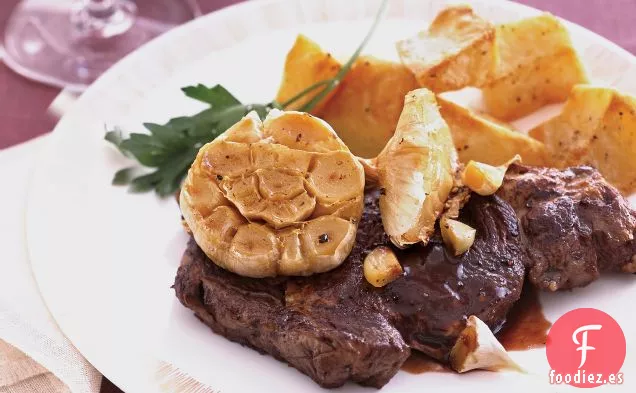 Bistec de Bisonte con Ajo Asado