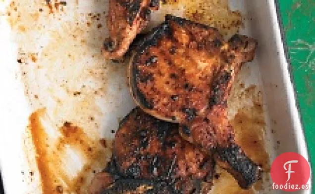 Chuletas De Cerdo A La Parrilla Con Pasta De Especias