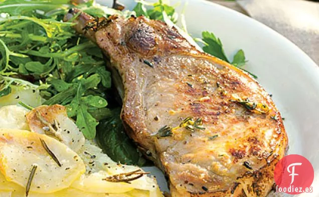 Chuletas de Cerdo a la Parrilla con Limón y Tomillo