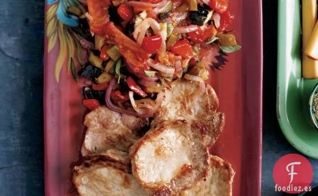 Cerdo con Pisto de Verduras a la Parrilla