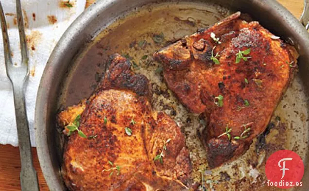 Chuletas de Cerdo Rellenas de Andouille