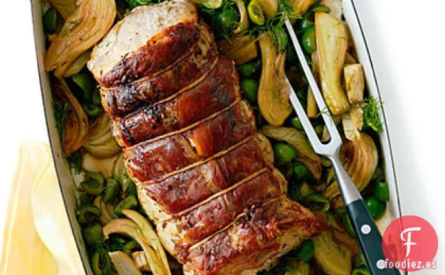 Asado de Cerdo al Romero con Hinojo y Aceitunas Verdes