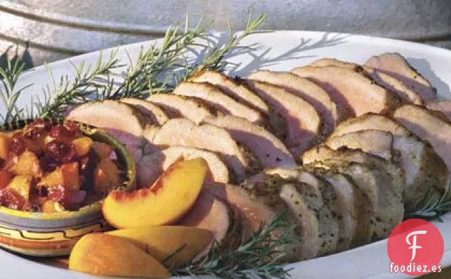 Lomo De Cerdo Asado Con Glaseado De Melocotón