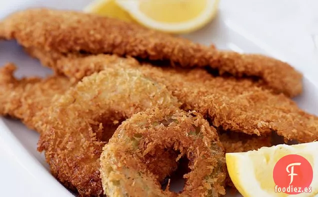 Lomo de Cerdo Crujiente con Aros de Manzana Fritos