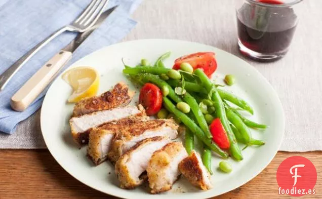 Chuletas De Cerdo Con Costra De Queso Parmesano