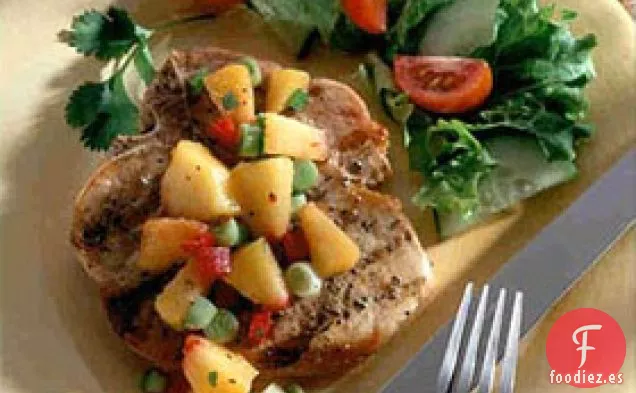 Chuletas De Cerdo Con Salsa De Melocotón