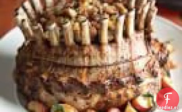 Corona Asada De Cerdo Con Relleno De Manzana, Arándanos Y Nueces