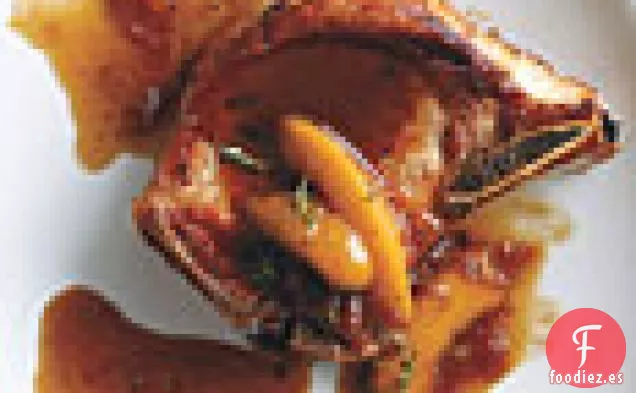 Chuletas de Cerdo de Melocotón Confitadas