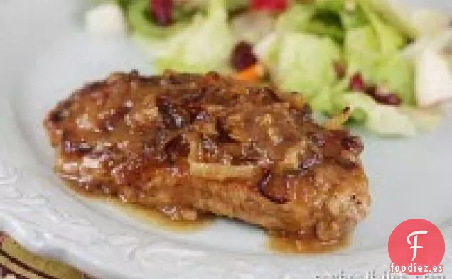 Chuletas de Cerdo con Mantequilla de Manzana Dulces y Saladas