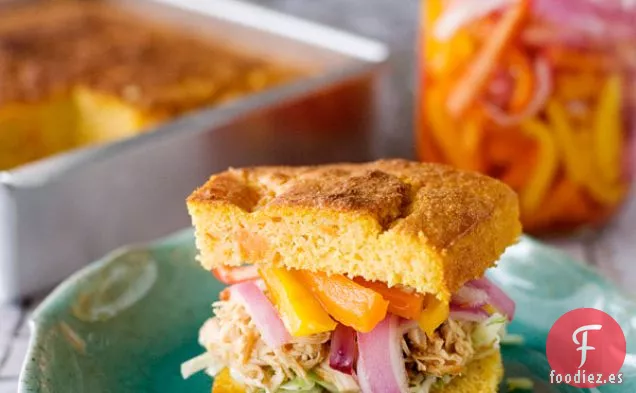 Sándwiches de Pollo a la Barbacoa de Cocción Lenta