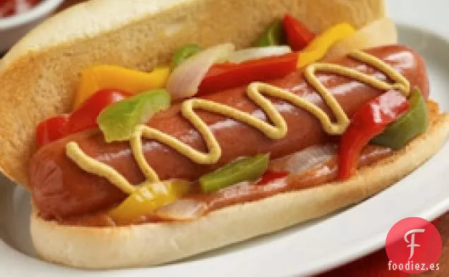Salchichas Con Pimientos Y Cebollas