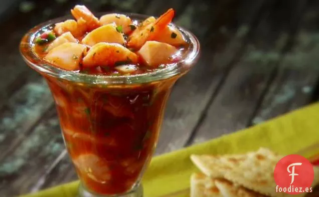 Coctel de Vieira y Camarones de Verano