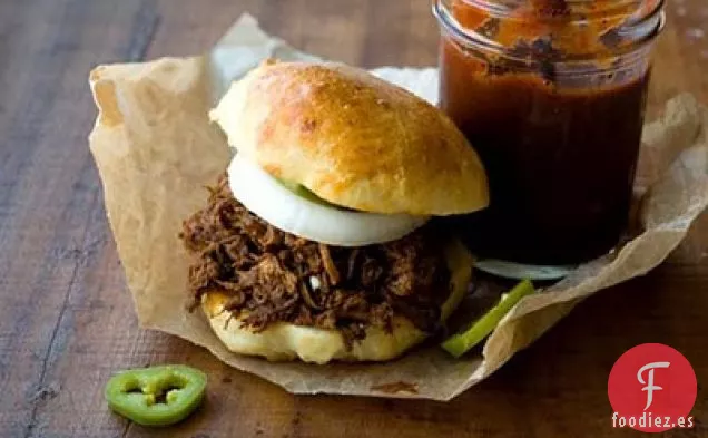 Sándwiches De Carne Picada Con Salsa Picante De Barbacoa