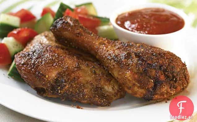 Pollo Frito en Seco con Salsa Barbacoa de Miel