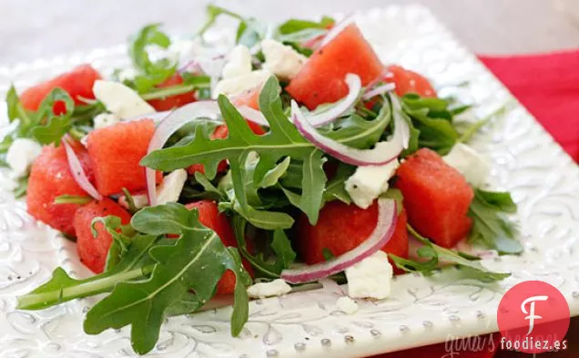 Rúcula De Sandía Y Ensalada De Queso Feta