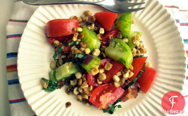 Maíz Caramelizado Con Tomates Y Tocino