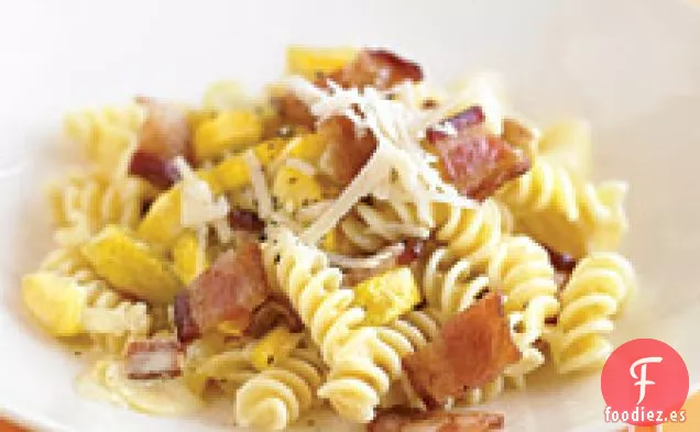Fusilli Cremoso Con Calabaza Amarilla Y Tocino