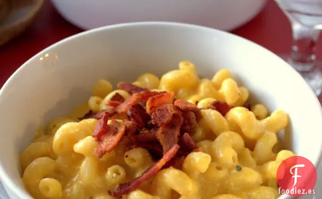 Calabaza con Mantequilla Asada y Brie, Macarrones y Queso Con Tocino Ahumado